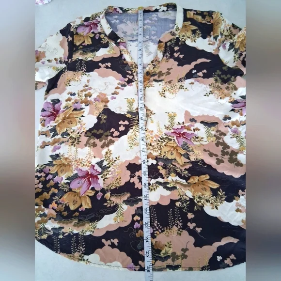 Soyaconcept/ Floral Print Blouse/ Violet Mist Combi./ Size US L - Picture 8 of 12